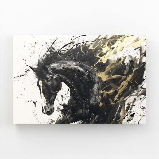 Horse Art — contemporary canvas print, angled canvas view on white background