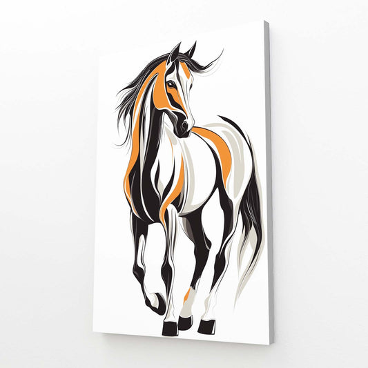 Horse Artwork – angled canvas view on white background