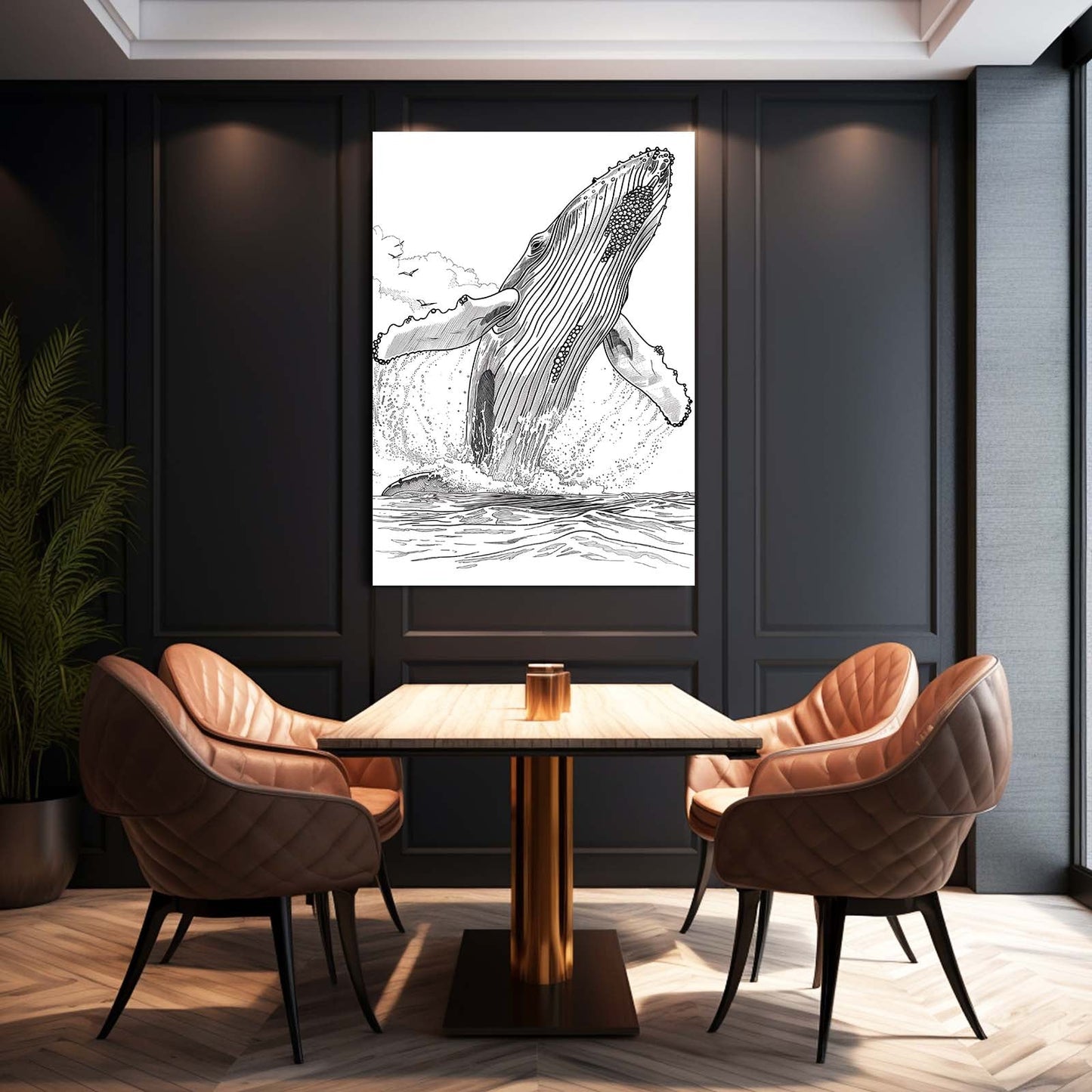 Humpback Whale Line Art