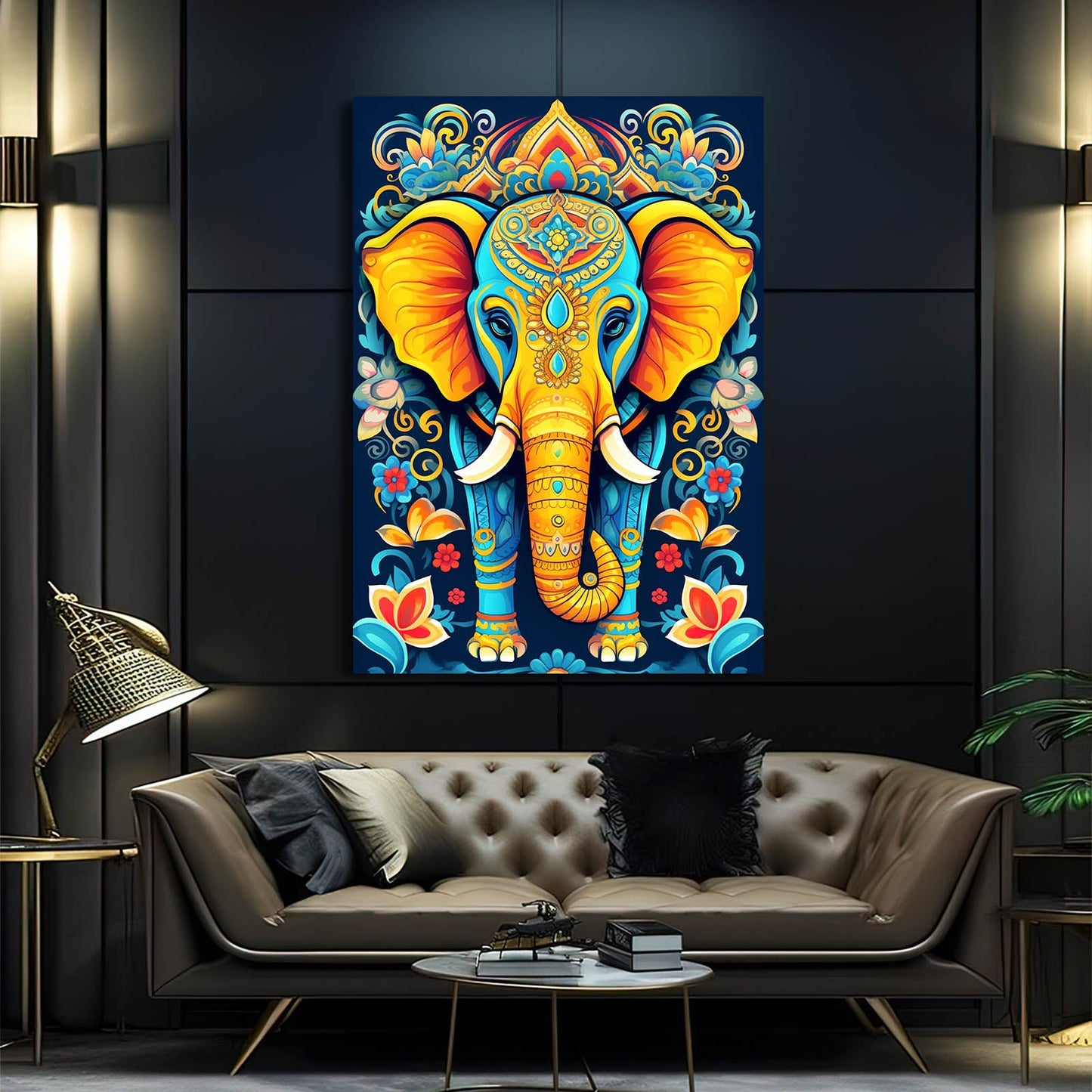 Indian Painted Elephant Art