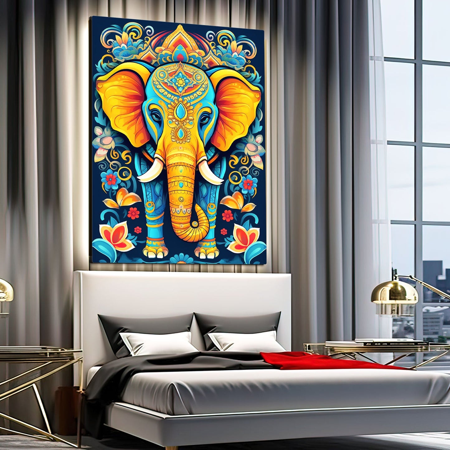 Indian Painted Elephant Art