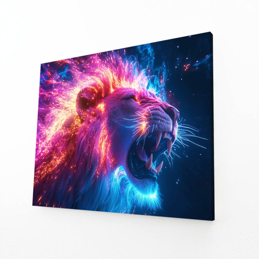 Inferno Glow Lion Wall Art