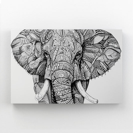 Intricate Line Elephant Art