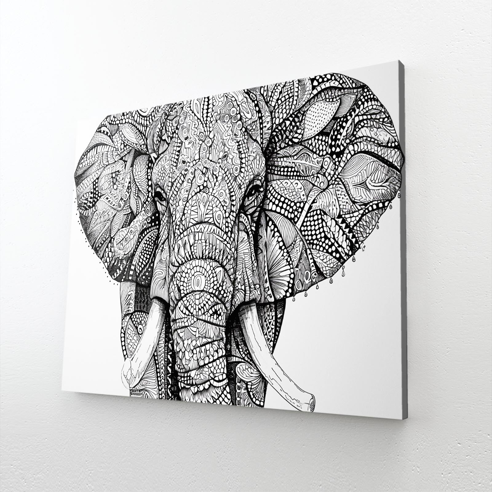 Intricate Line Elephant Art