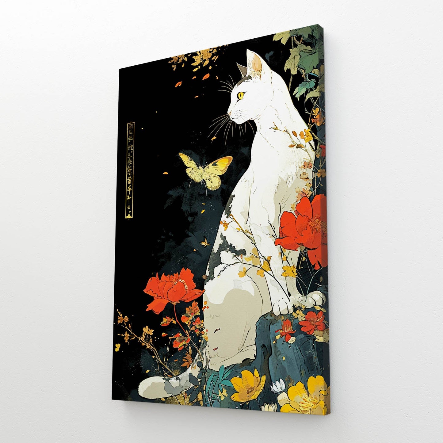 Japan White Cat Wall Art