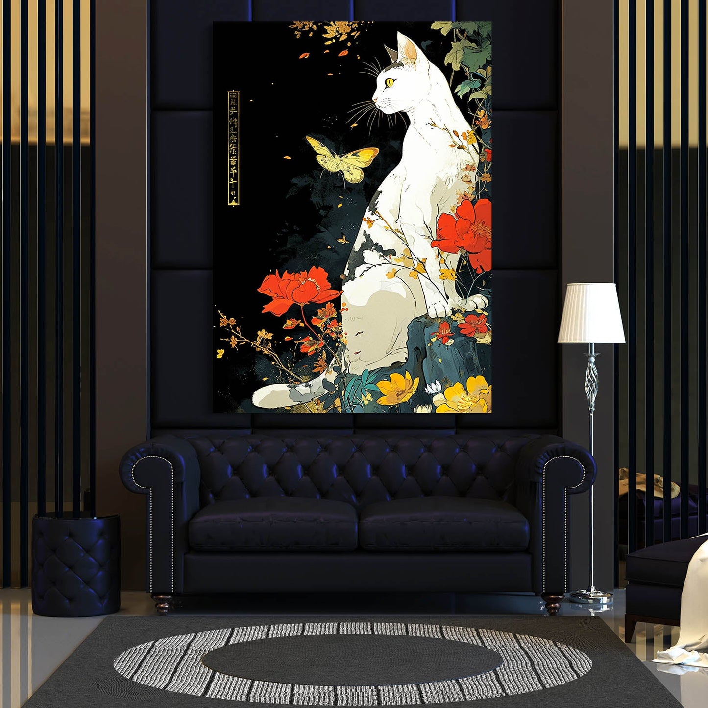 Japan White Cat Wall Art