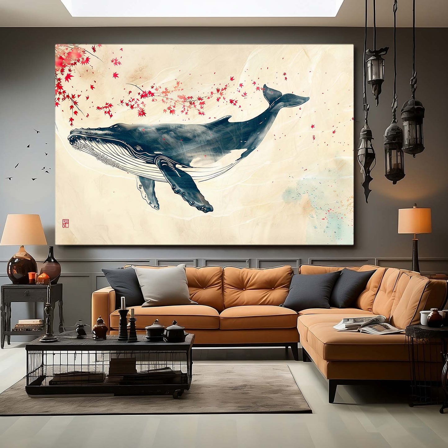 Japanese Whale Zen Art