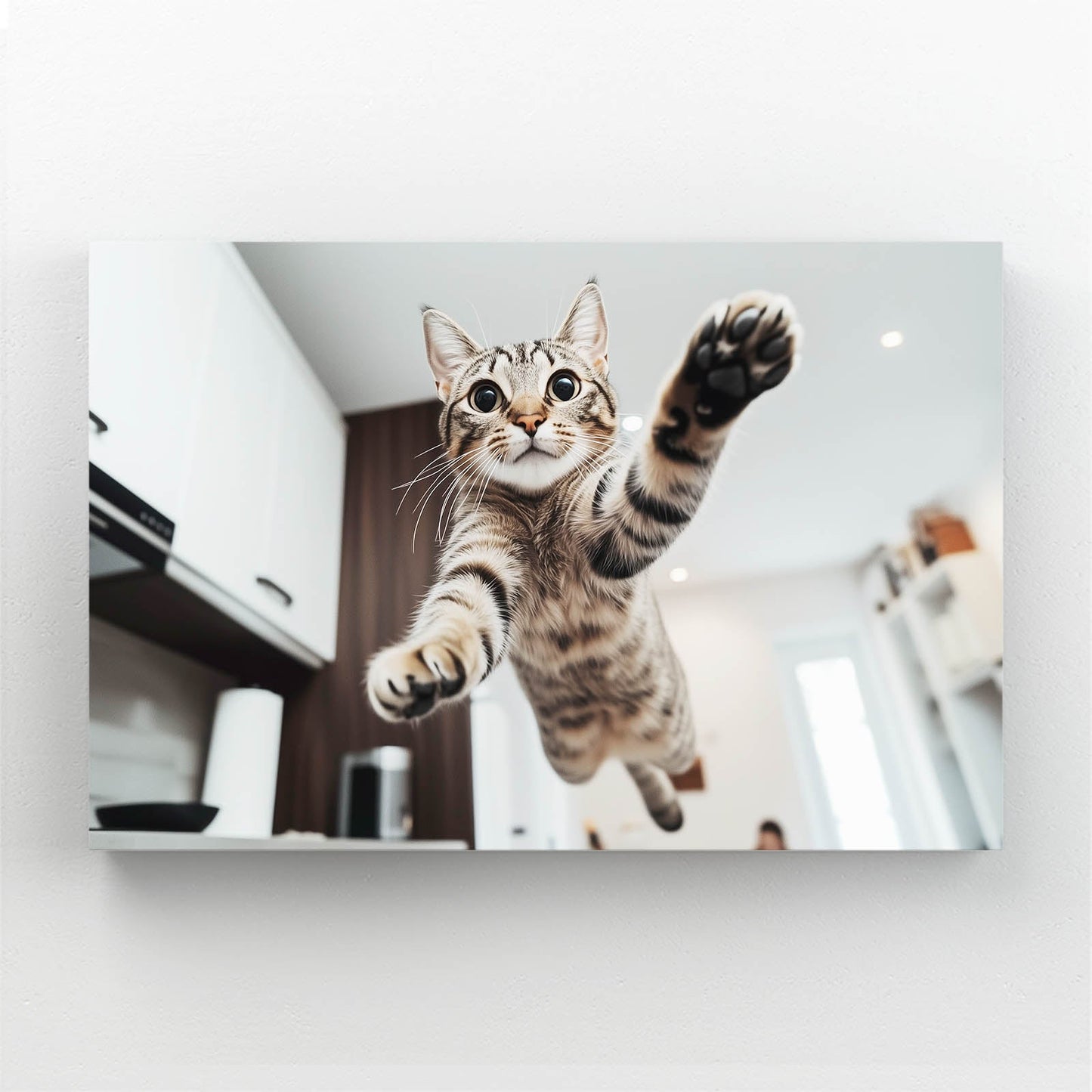 Jump Attack Wall Art Cat
