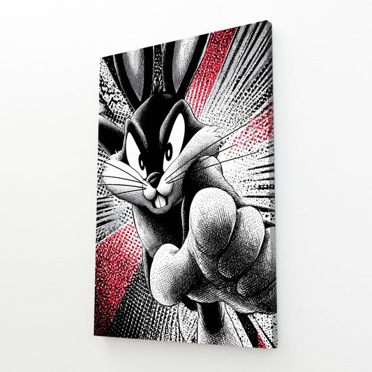 Kids Bunny Canvas – angled canvas view on white background