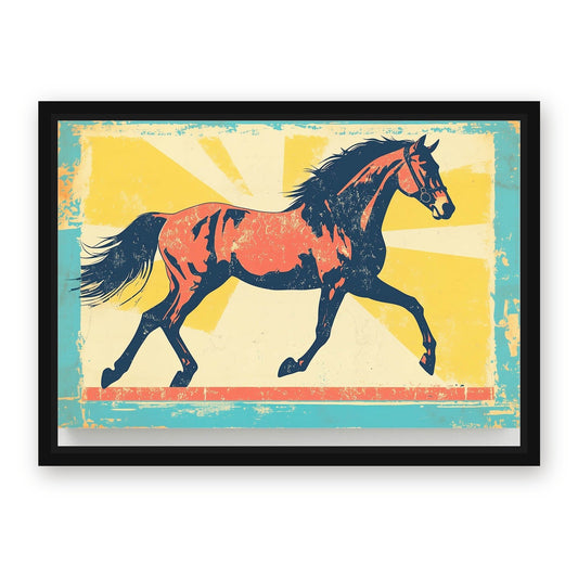 Kitchen Horse Canvas – with Premium Black wood frame