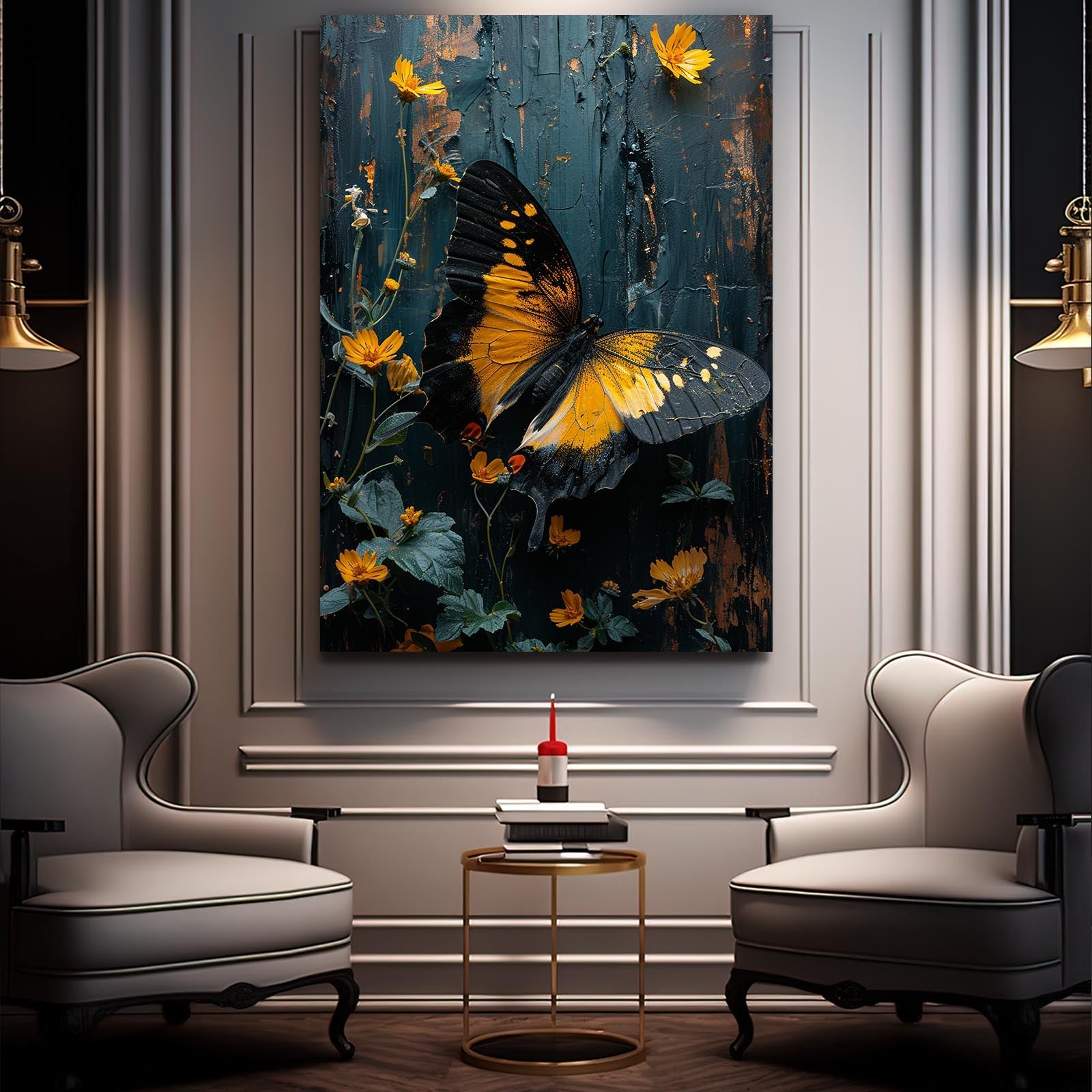 Large Butterfly Canvas Art