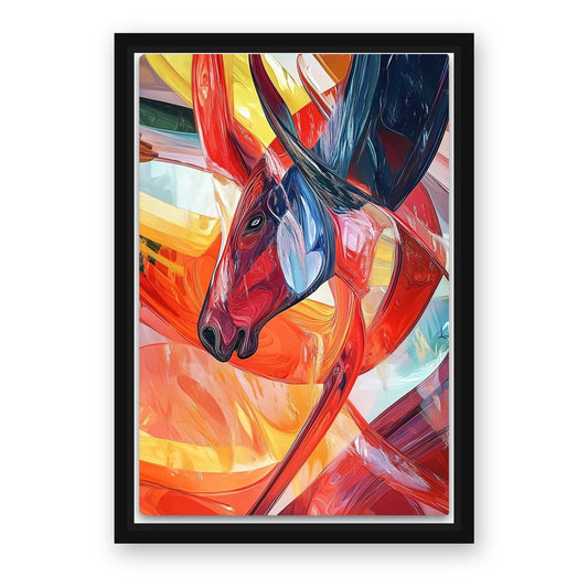 Large Horse Artwork – with Premium Black wood frame