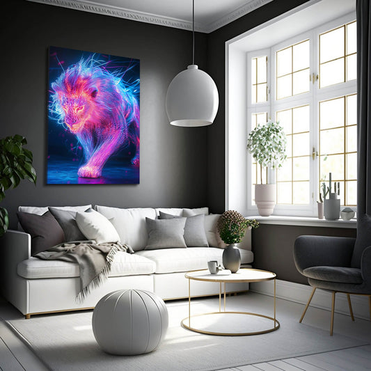 Lion Canvas Prints — digital canvas print in blue tones, view 3
