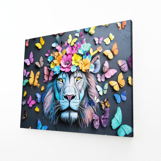 Lion Floral Wall Art