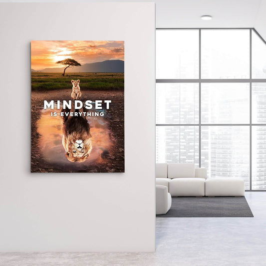 Lion Motivational Canvas - MINDSET IS EVERYTHING