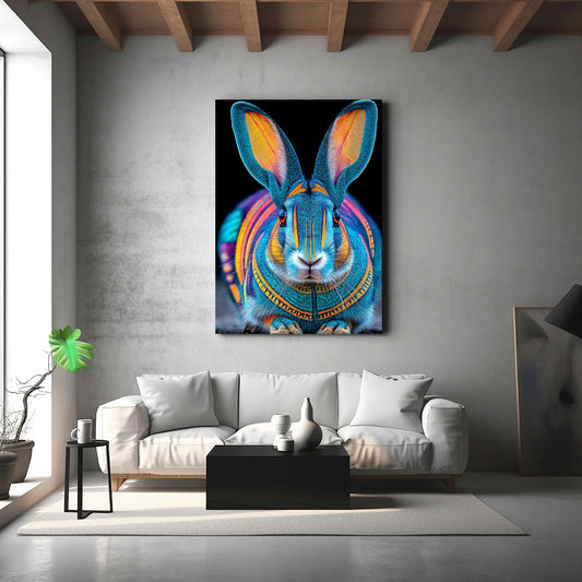Living Bunny Wall Art – angled canvas view on white background