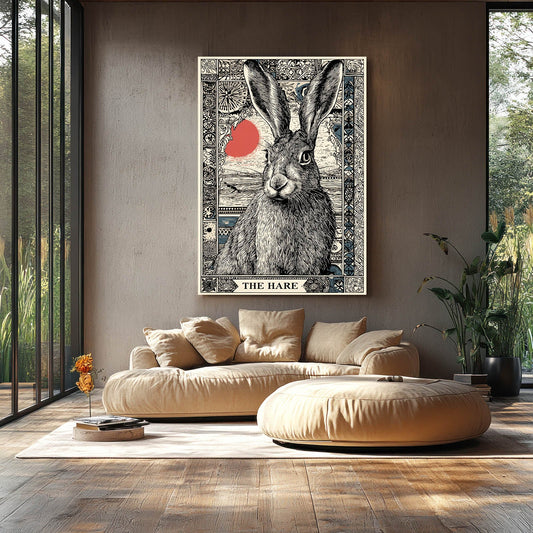 Living Rabbit Art – angled canvas view on white background