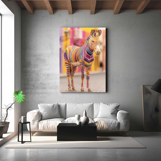 Living Zebra Canvas – styled in a furnished interior