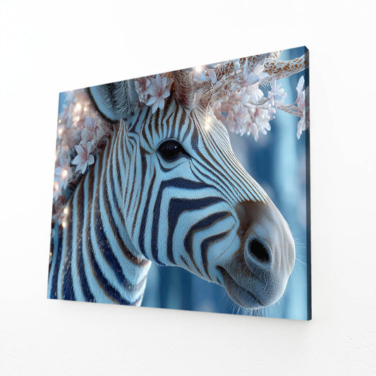 Living Zebra Prints – angled canvas view on white background