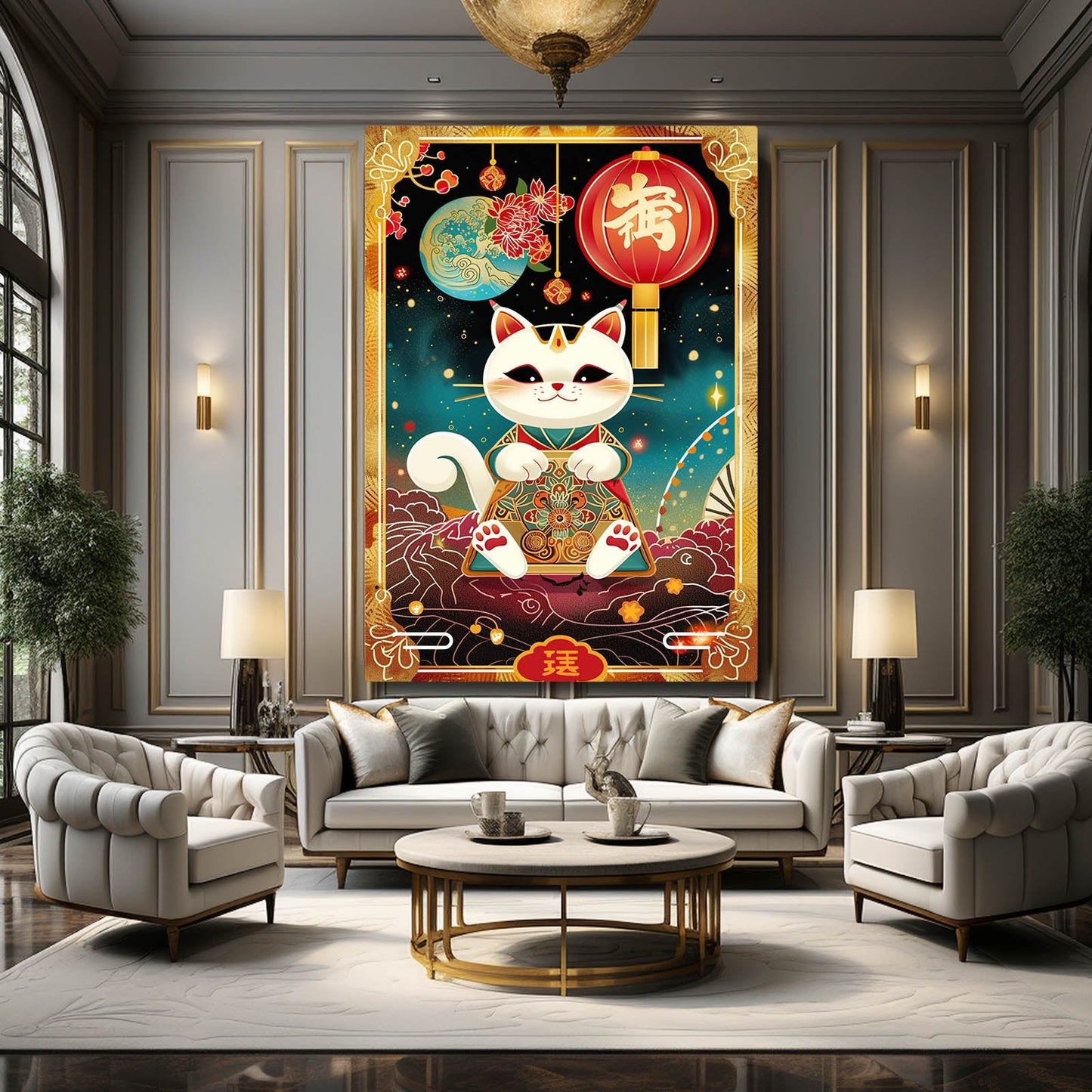 Lucky Charm Cat Wall Art