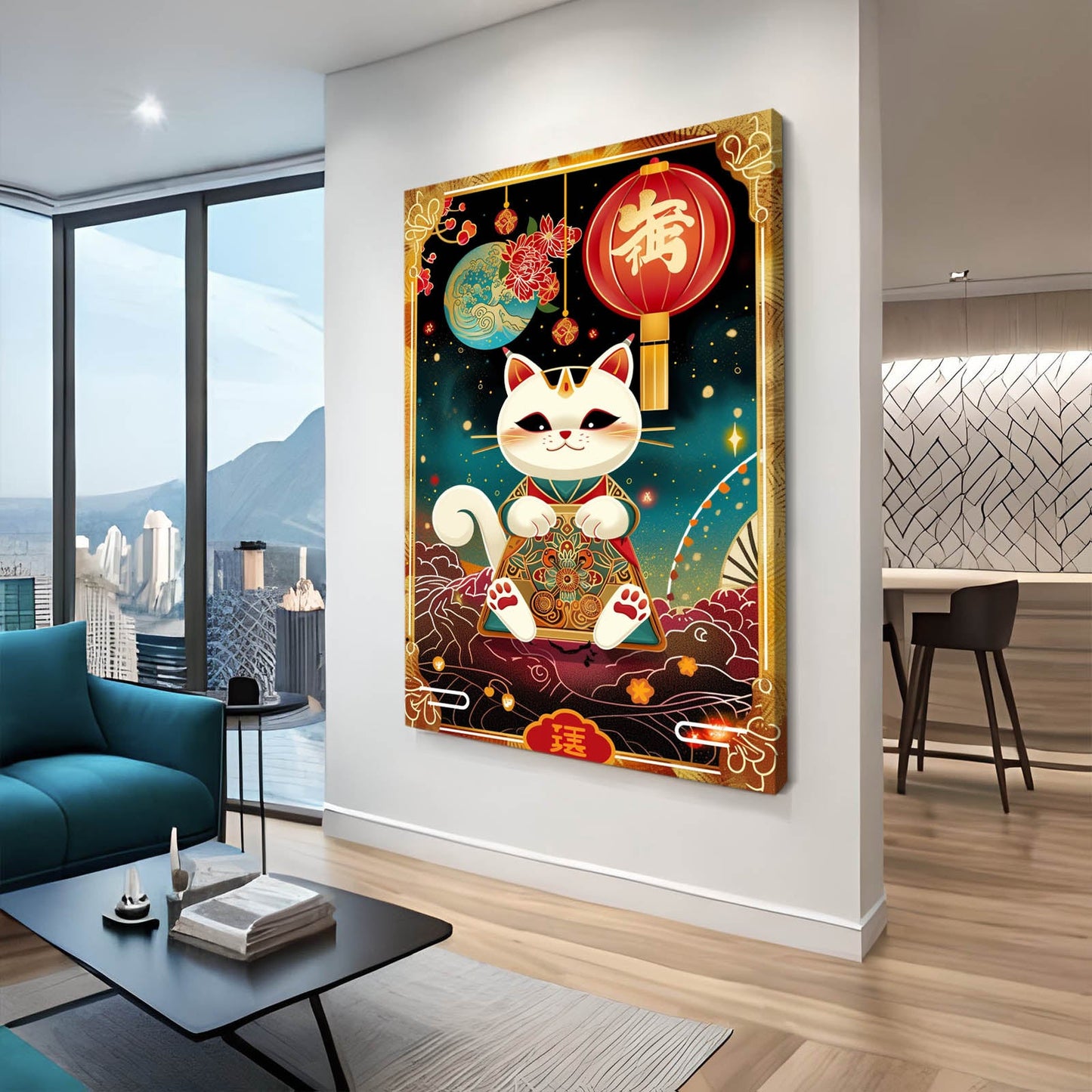 Lucky Charm Cat Wall Art