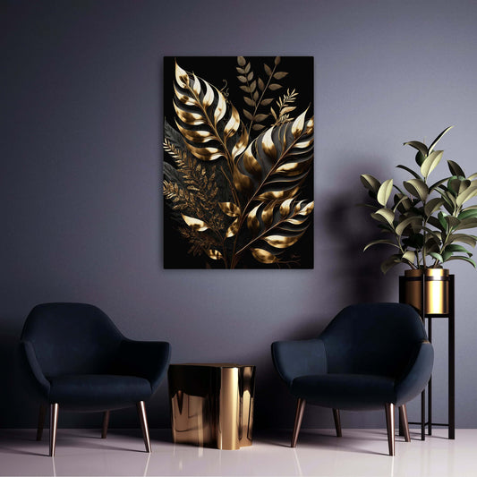 Luxe Boho Wall Art — botanical canvas print in brown tones, view 3