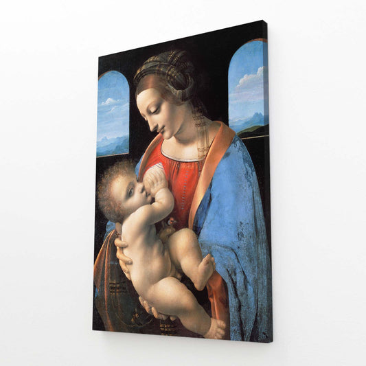 Madonna Litta Da Vinci Canvas — realism canvas print, angled canvas view on white background
