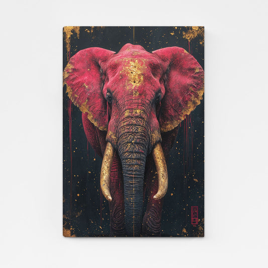 Majestic Crimson Elephant Art