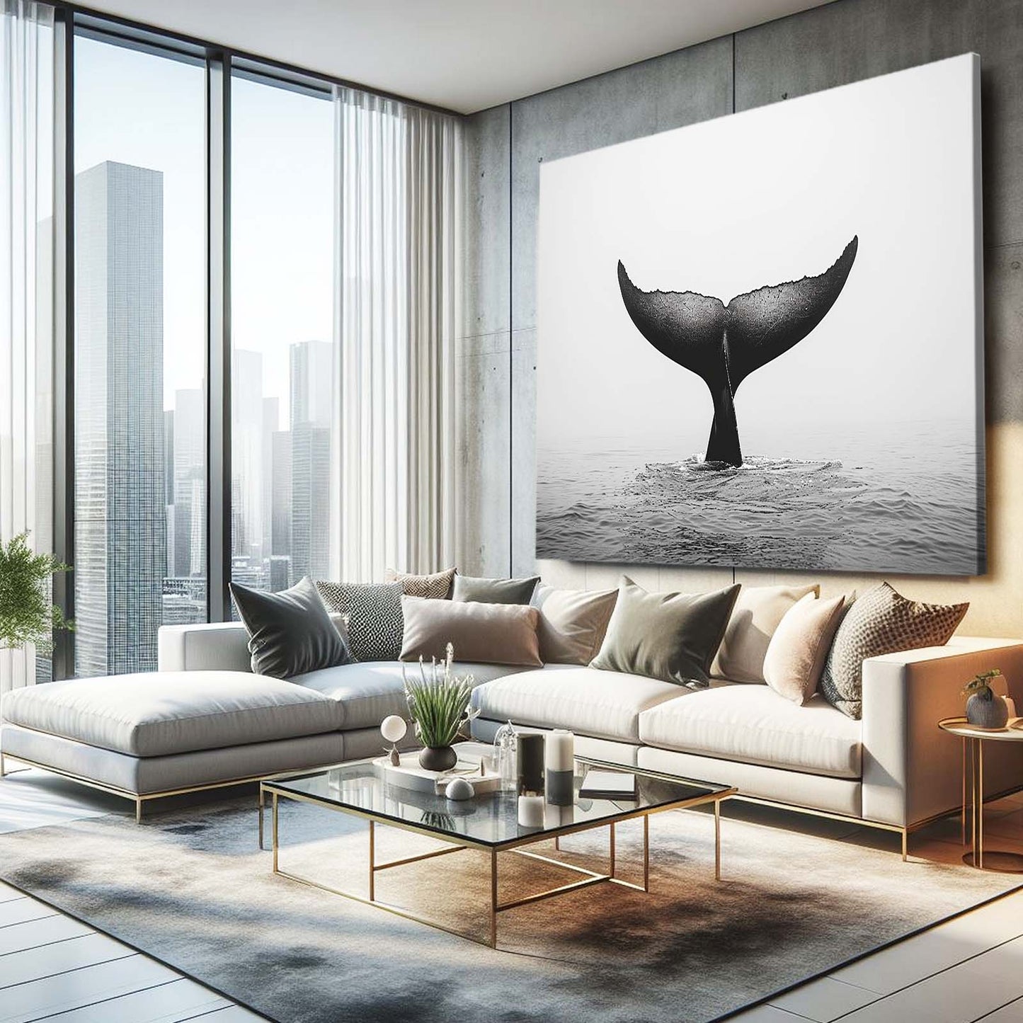 Majestic Tail Whale Art