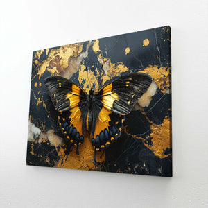 Marbled Gold Butterfly Wall Art