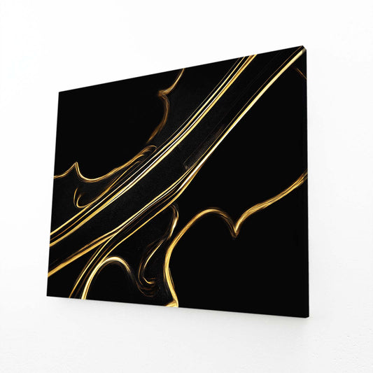 Minimal Gold Lines Prints – angled canvas view on white background