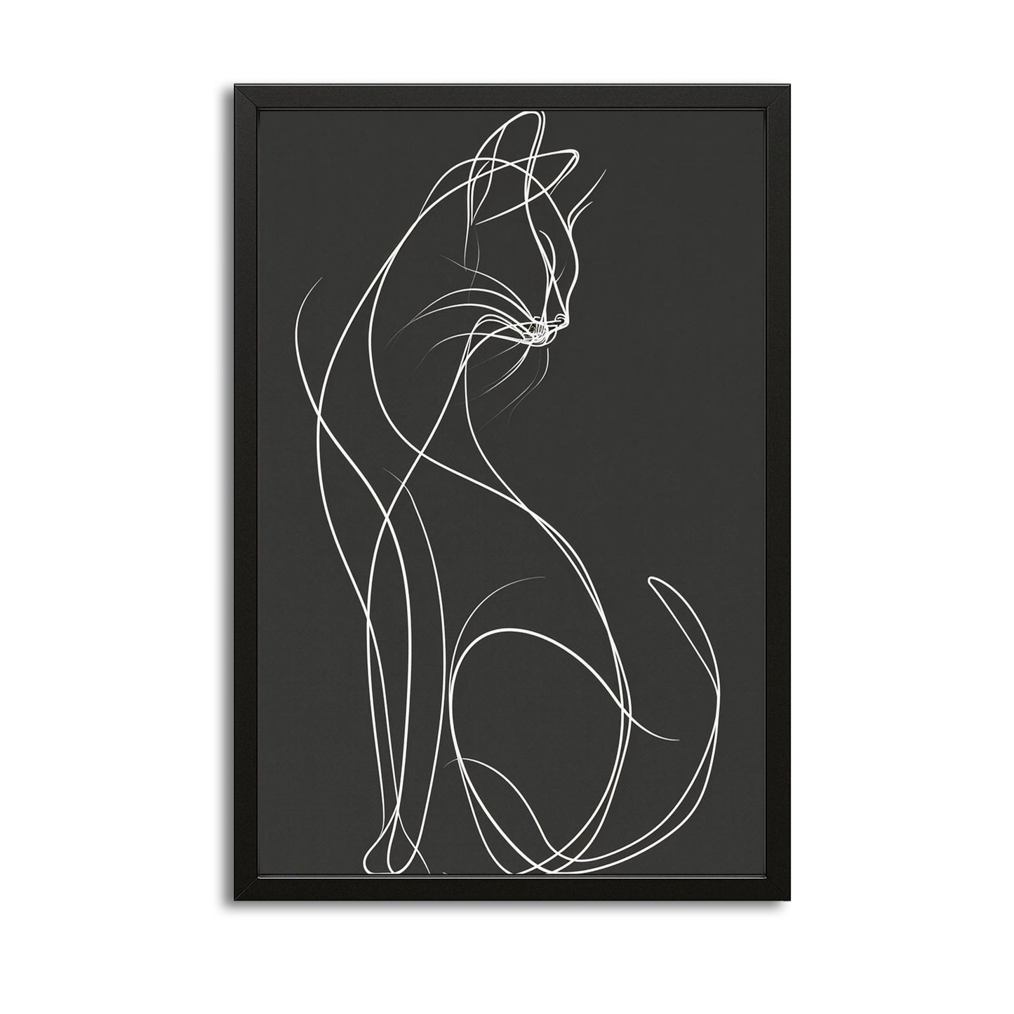 Minimal Line Cat Wall Art
