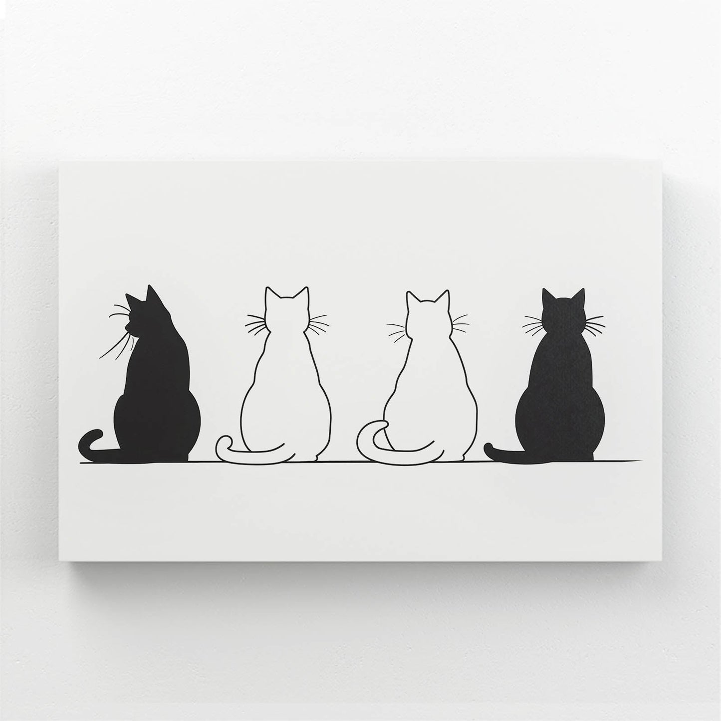 Minimalist Cats Line Cat Wall Art