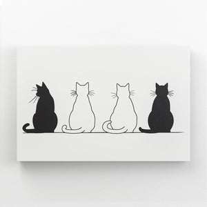 Minimalist Cats Line Cat Wall Art