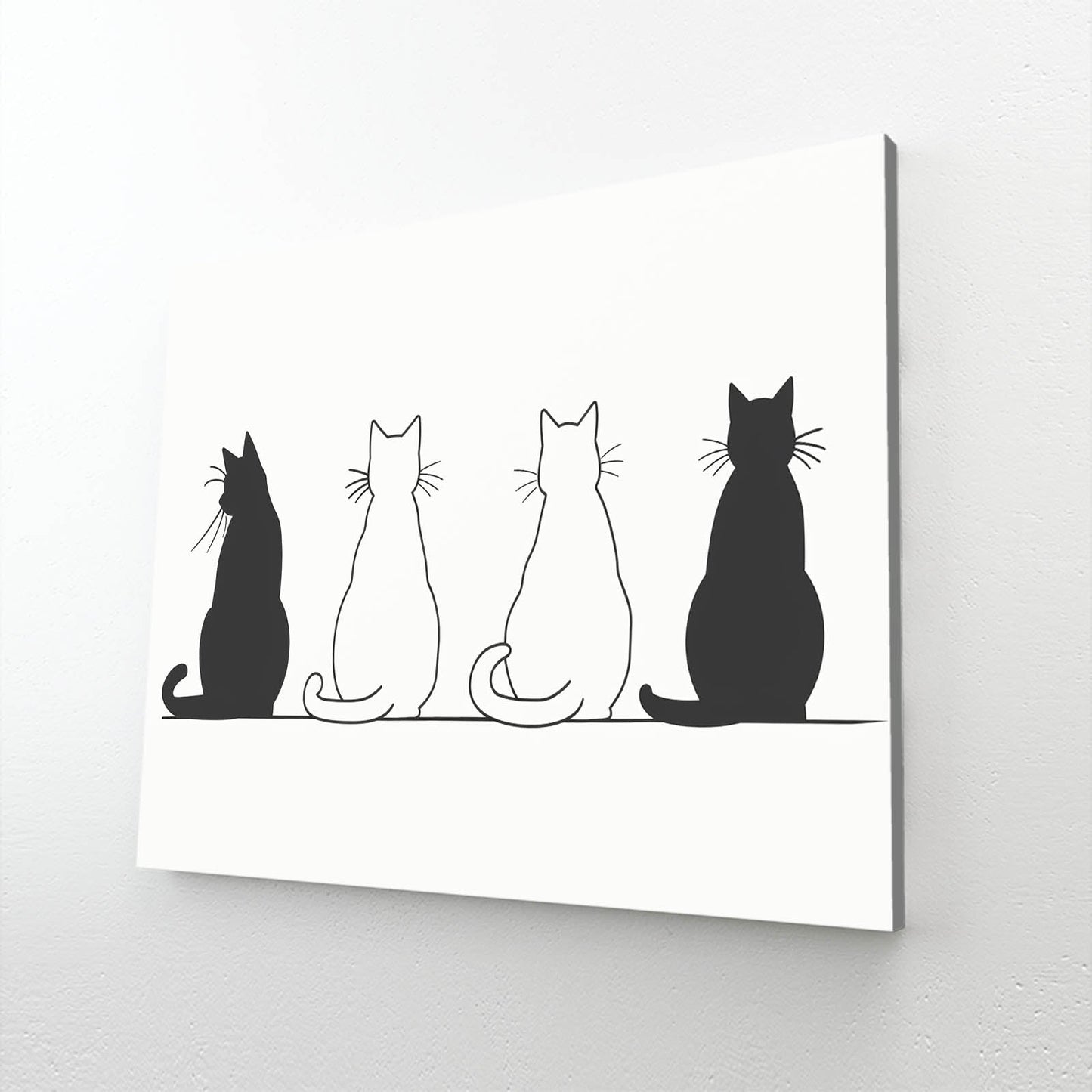 Minimalist Cats Line Cat Wall Art