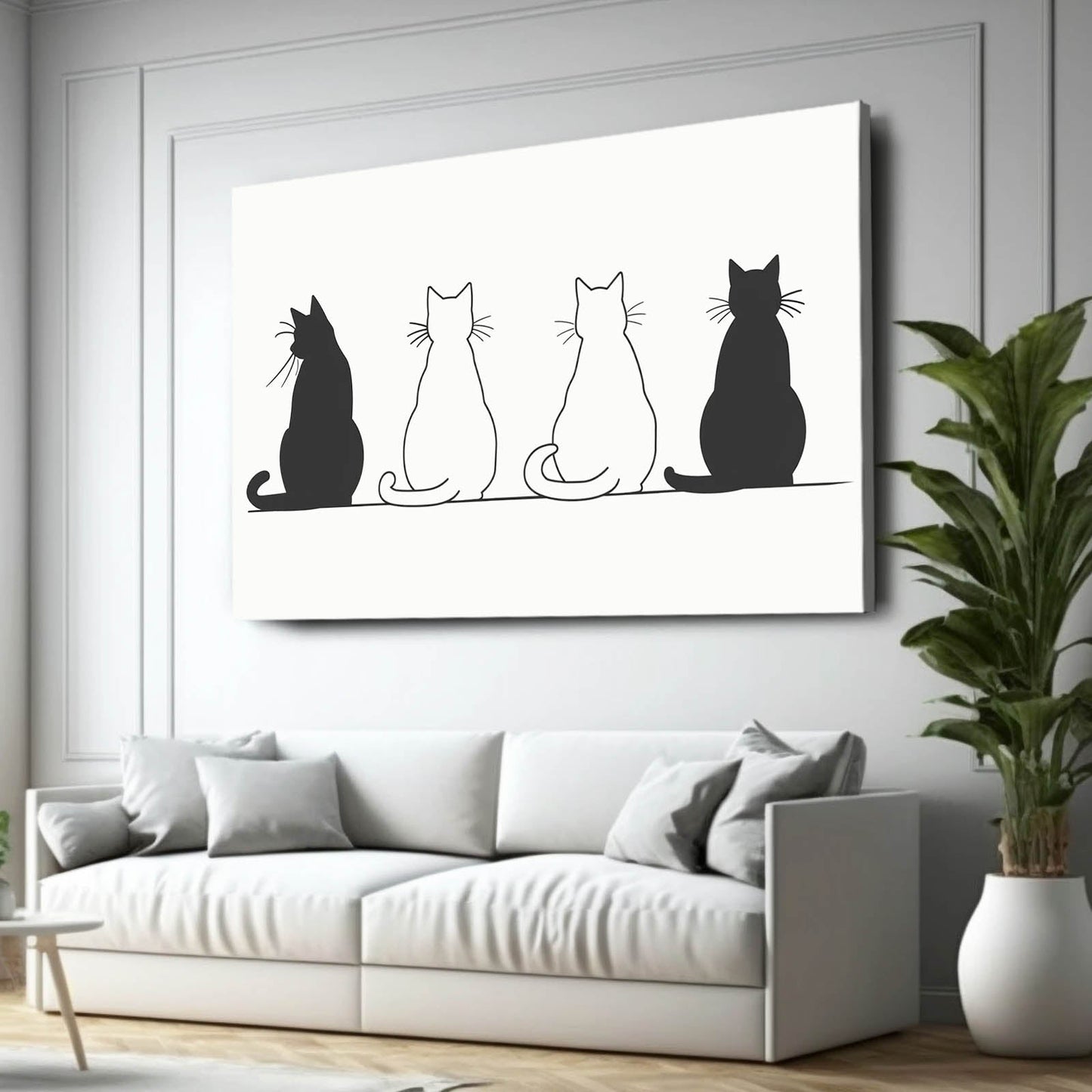 Minimalist Cats Line Cat Wall Art