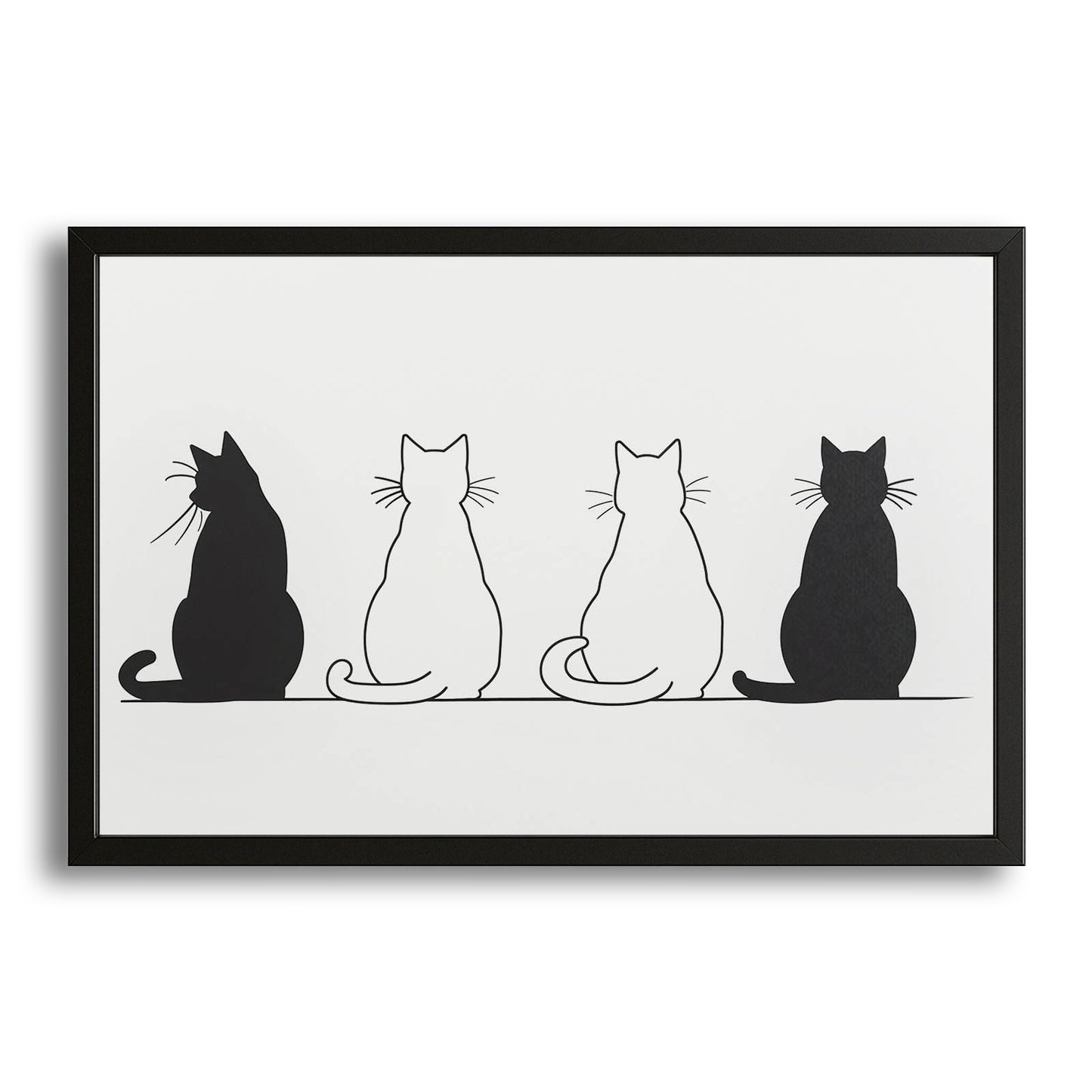 Minimalist Cats Line Cat Wall Art