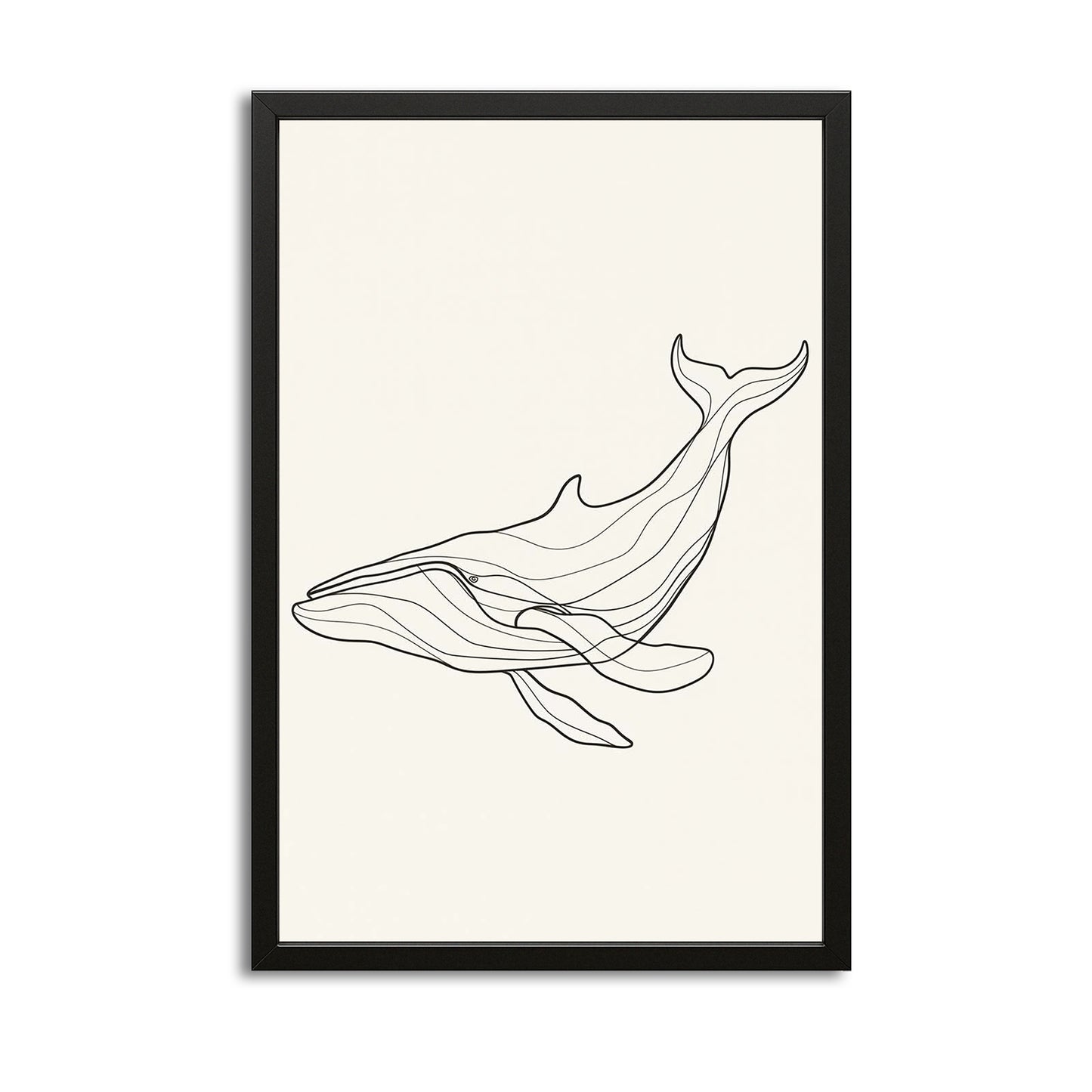 Minimalist Line Art Whale