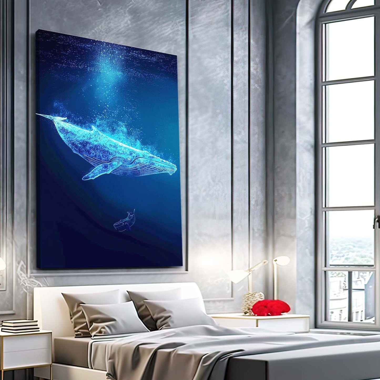 Minimalist Whale Digital Art