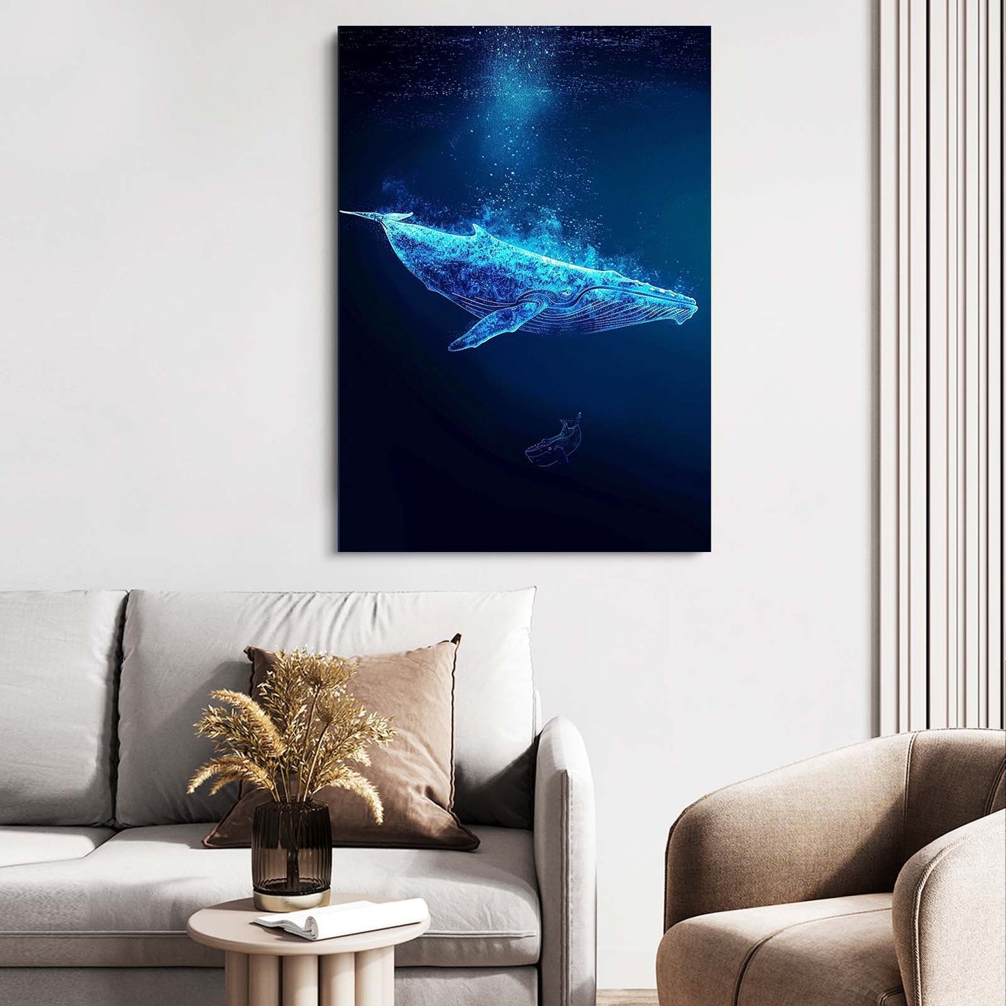 Minimalist Whale Digital Art