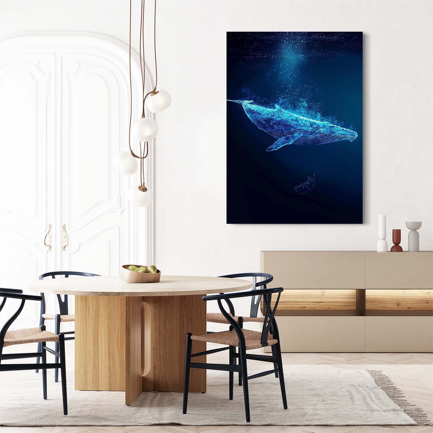 Minimalist Whale Digital Art