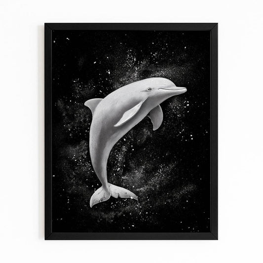 Misty Arc Dolphin Canvas – angled canvas view on white background
