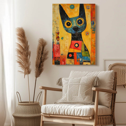Modern Dog Art — abstract canvas print in orange tones, view 3
