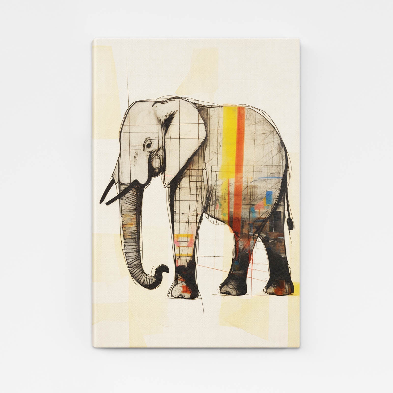 Modern Line Art Elephant