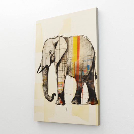 Modern Line Art Elephant