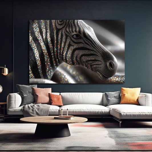 Modern Zebra Art – styled in a furnished interior