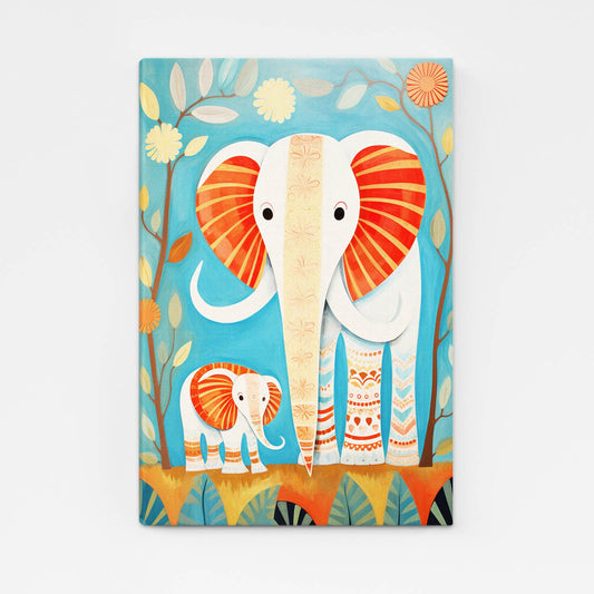 Mom Elephant Family Art