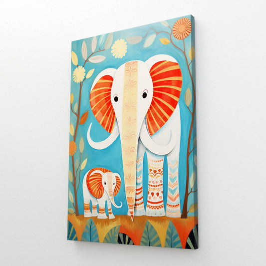 Mom Elephant Family Art