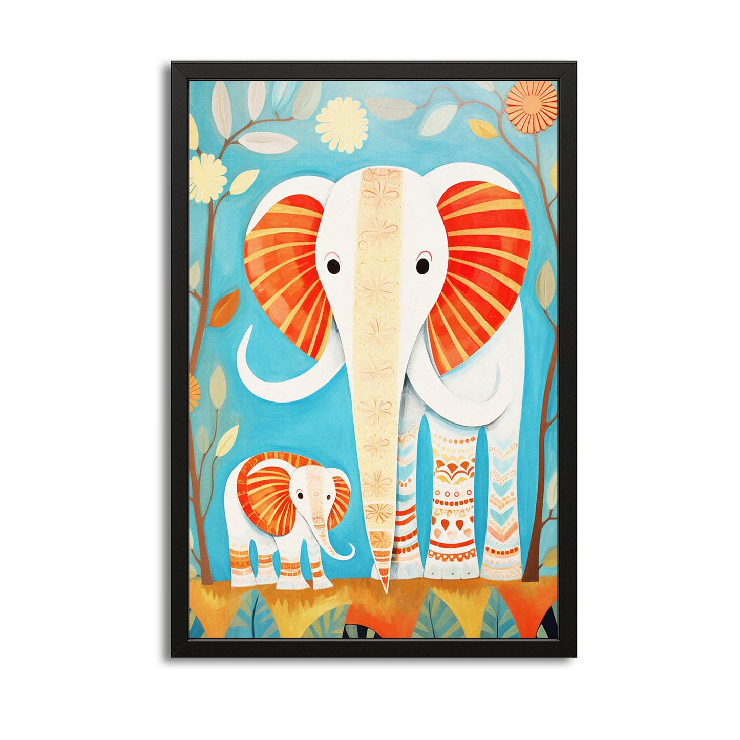 Mom Elephant Family Art