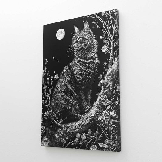 Moonlight Cat Art